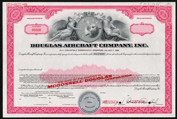 Douglas Aircraft Company Specimen Stock Certificate - 1966