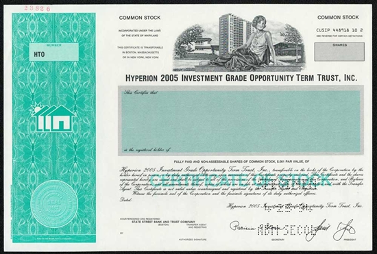 Hyperion 2005 Investment Grade Opportunity Term Trust Specimen Stock Certificate