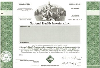 National Health Investors Specimen Stock Certificate