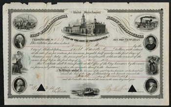 Loan of the City of Philadelphia Bond Certificate - 1884