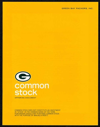 Green Bay Packers, Inc. Common Stock Offering Document - 1997