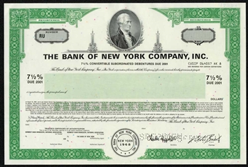 The Bank of New York Company, Inc. Specimen Stock Certificate