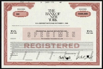 The Bank of New York Company, Inc. Specimen Stock Certificate