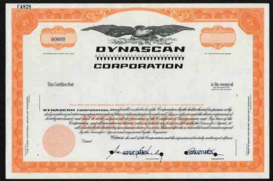 Dynascan Corporation Specimen Stock Certificate