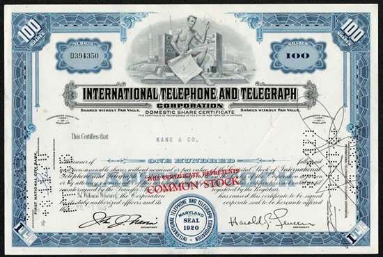 International Telephone and Telegraph Corp. Stock