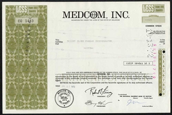 Medcom, Inc. Stock Certificate