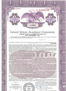 General Motors Acceptance Corp Bond Certificate