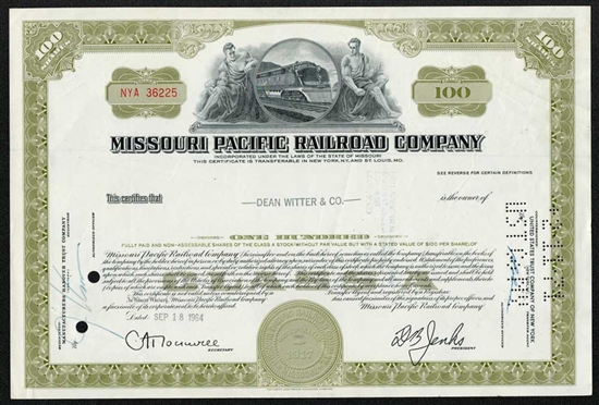 Missouri Pacific Railroad Company Stock Certificate