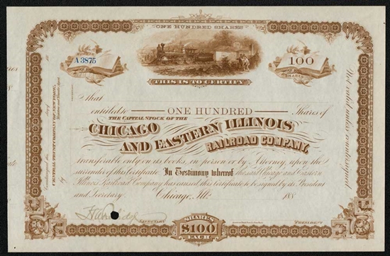 1880s Chicago and Eastern Illinois Railroad Co.