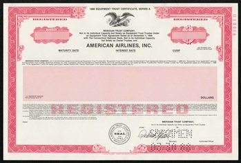 American Airlines Inc. Specimen Certificate