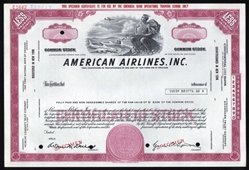 American Airlines Inc. Specimen Stock Certificate