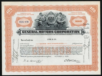 General Motors Corp. Stock Certificate