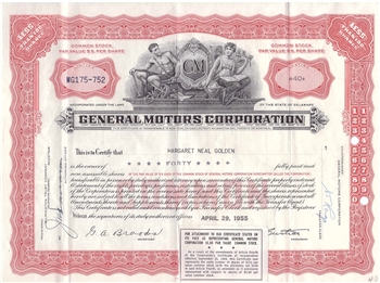 General Motors Corp. Stock Certificate