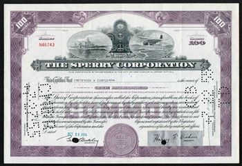 The Sperry Corporation Stock Certificate