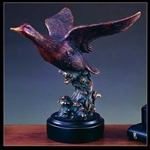 9" Flying Duck Statue - Bronzed Sculpture