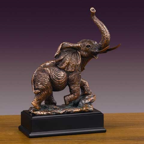 10" Elephant Statue - Bronzed Sculpture