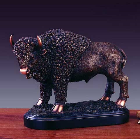 11" Buffalo Statue - Bronzed Sculpture