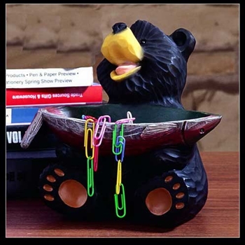 7"W x 6"H Bear Paper Clip Holder