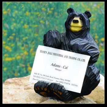 4"W x 5"H Bear Business Card Holder