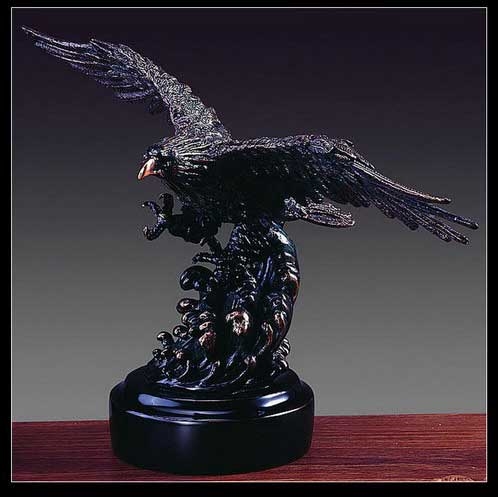 8" Bronze Finish Eagle Statue - Figurine