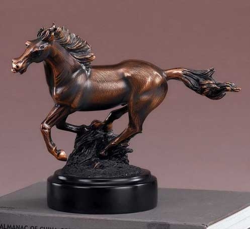 10.5" Running Horse Statue - Bronzed Sculpture