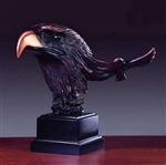 10" Bronze Finish Eagle Head Figurine - Statue