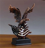 14" American Flag and Eagle Statue - Figurine