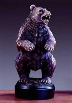 Big Bad Menacing Bear Statue - Bronzed Bear Sculpture