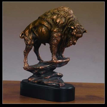 10.5" Buffalo Statue - Bronzed Sculpture