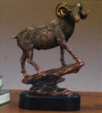 11" Climbing Ram Statue - Bighorn Sheep Sculpture