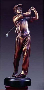 18" Golf Trophy - Bronzed Statue