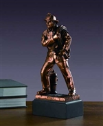 Firefighter Statue - Bronzed Fireman Figurine