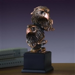 10" Bronzed Double Eagle Head Statue - Eagle Figurine
