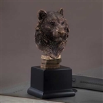 9" Bronze Finished Tiger Head Statue - Sculpture
