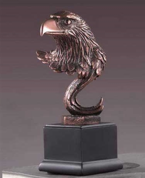 9.5" Stoic Eagle Head Statue - Bronze Finish Figurine