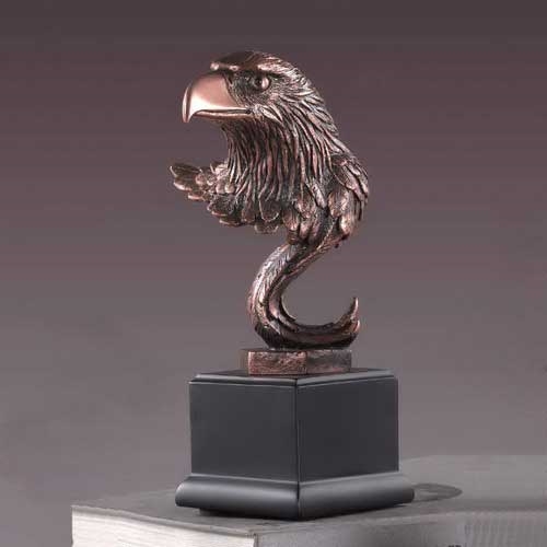 7" Stoic Eagle Head Statue - Bronze Finish Figurine