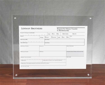 Lehman Brothers Request for Money Transfer Display