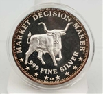 Stock Market Decision Maker Bull & Bear Coin - .999 Silver