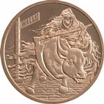 Grim Reaper vs Wall St. Bull Coin - .999 Copper -1 oz