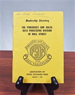 1968 Association of Stock Exchange Firms Member Directory