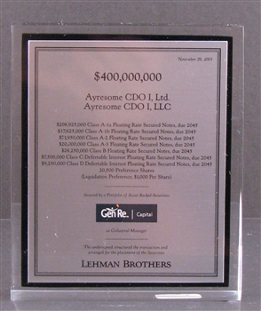 Ayresome CDO - Lehman Brothers Deal Lucite