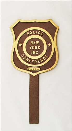 Brass New York Police Badge Sign