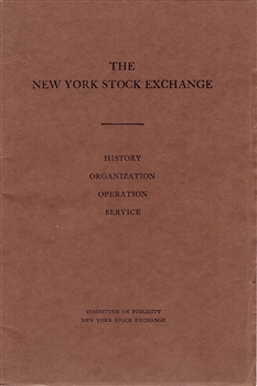 1929 NYSE History Organization Operation Service Booklet