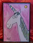 Kepi Ghoulie - Unicorn Framed Watercolor