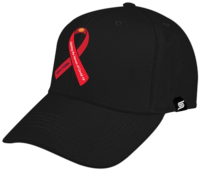 Team Baseball Cap with Covid-19 Red Ribbon Logo