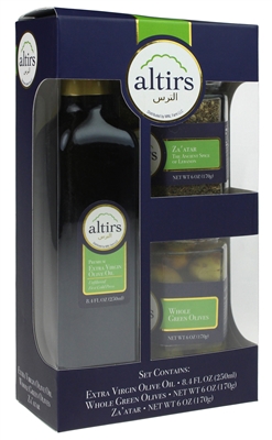 Combination Pack Olive Oil, Za'atar and Green Olives