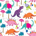 Dino Party Metallic Silver Highlight Wholesale Packaging Gift Wrap