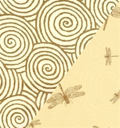 Dragonflies And Swirls Reversible Kraft Gift Wrap