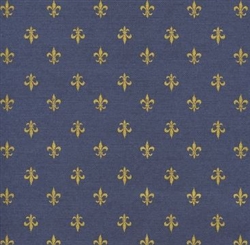 Navy & Gold Fluer De Lis Kraft Embossed Gift Wrap