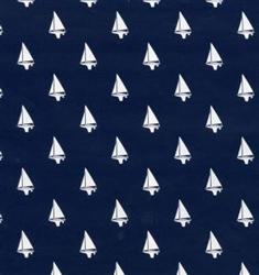 Navy Blue Sailboats Gift Wrap